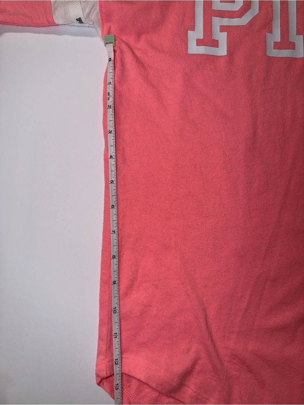 PINK Victoria's Secret Girls' Neon Pink V-Neck Varsity Tee - Picture 3 of 5